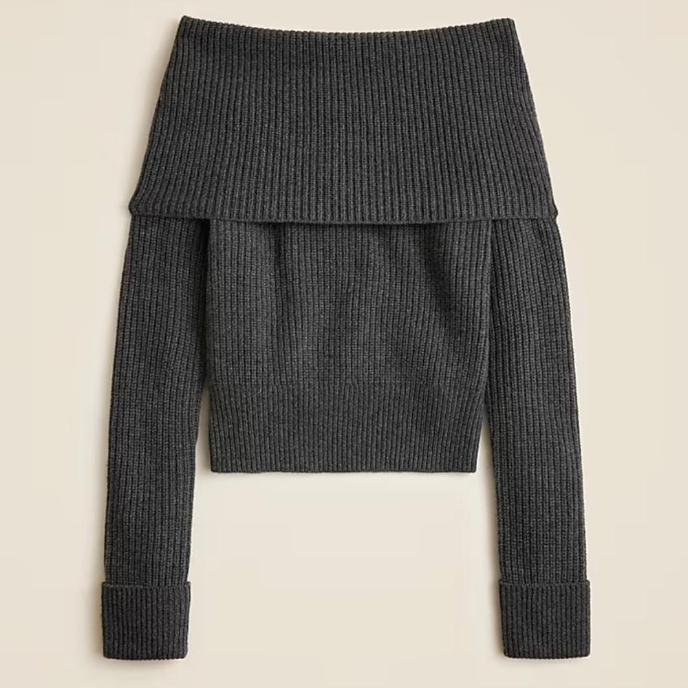 JCrew cashmere off-the-shoulder sweater-top